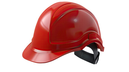 Red Safety Helmet: A close-up shot of a bright red safety helmet, essential for construction, engineering, and industrial safety, emphasizing protection and workplace safety.
