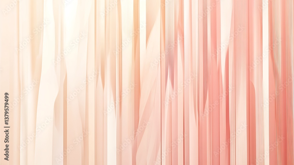Poster abstract peach and white vertical lines pattern