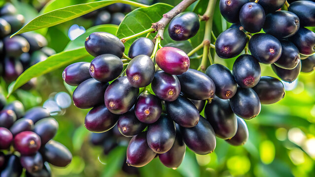Glowing Jamun Bounty Ripe Java Plum, Black Plum, Juicy Fruit, Natural Harvest