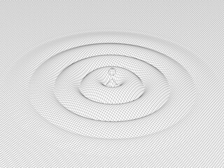 波紋イメージのワイヤーフレームバックグラウンド　ベクターイラストレーション