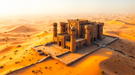 Obraz premium castle desert architecture luxury rich dune sunlight