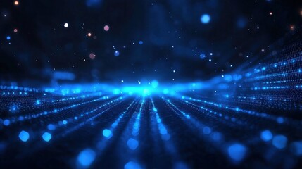 Obraz premium Digital Flow of Light Particles