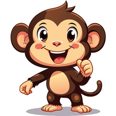 Obraz premium funny cartoon monkey