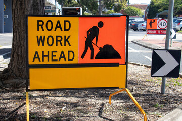 Road sign road closed ahead