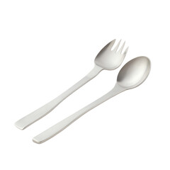 Spoon and fork, white isolate background