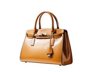 brown leather bag isolated on white background, on transparent background png