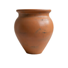 Terracotta pot, white isolated background