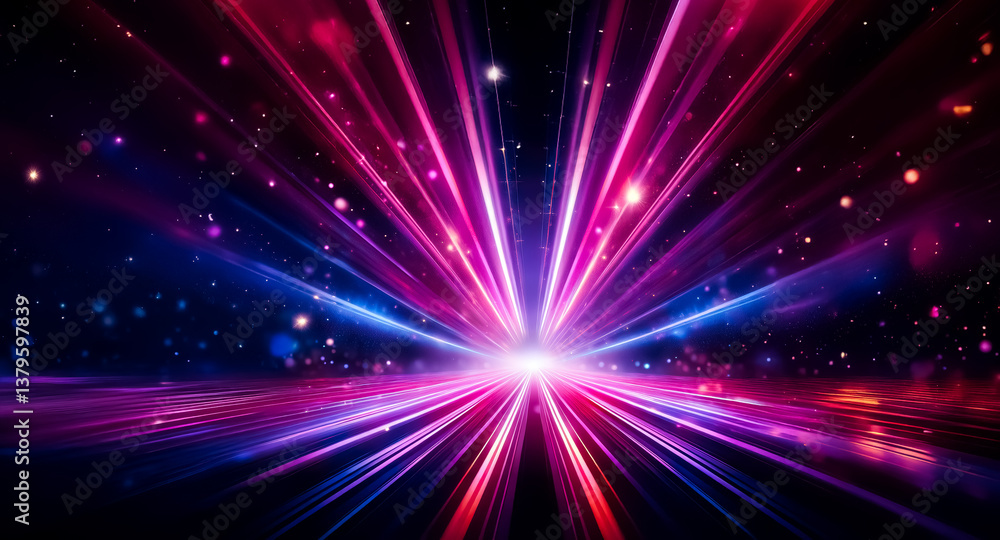 Aufkleber vibrant light streaks radiate from a central point, creating a dynamic abstract design with energeti