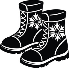 Winter Boots Silhouette Vector for Seasonal, Fashion, and Outdoor-Themed Designs