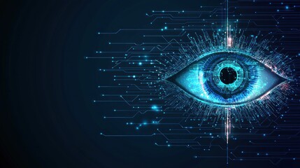 Digital eye technology display virtual interface graphic design futuristic environment close-up innovation concept