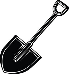Snow Shovel Silhouette Vector for Winter, Outdoor, and Seasonal Equipment Designs