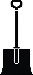 Snow Shovel Silhouette Vector for Winter, Outdoor, and Seasonal Equipment Designs