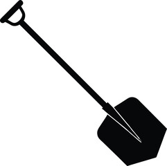 Snow Shovel Silhouette Vector for Winter, Outdoor, and Seasonal Equipment Designs