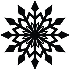 Snowflake Silhouette Vector for Winter, Festive, and Seasonal-Themed Designs