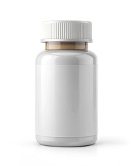 White mockup medical bottle on white background