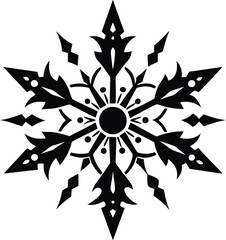 Snowflake Silhouette Vector for Winter, Festive, and Seasonal-Themed Designs