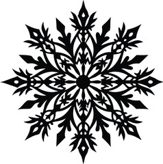 Snowflake Silhouette Vector for Winter, Festive, and Seasonal-Themed Designs