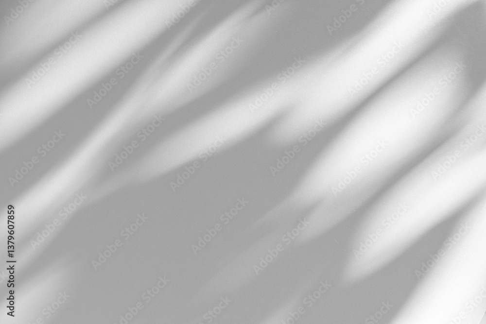 Aufkleber Wall interior background, studio and backdrops show products.with shadow from window color white and grey. background for text insertion and presentation product