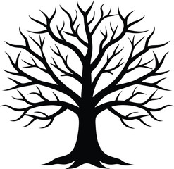 Obraz premium Snow-Covered Tree Silhouette Vector for Winter, Nature Scenes, and Festive Design Projects