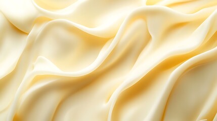 Fototapeta premium Creamy Yellow Substance Draped in Soft Waves