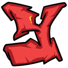 Y Graffiti Font Typography Alphabet Urban. Font Hip-Hop Graffiti Letters