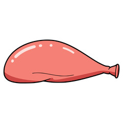deflated red balloon party flat color vector illustration template design