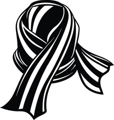Elegant Scarf Silhouette Vector for Winter Fashion, Seasonal Accessories, and Cozy Design Projects