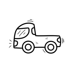 Hand Drawn Pick up Car Illustration. Doodle Vector. Isolated on White Background - EPS 10 Vector