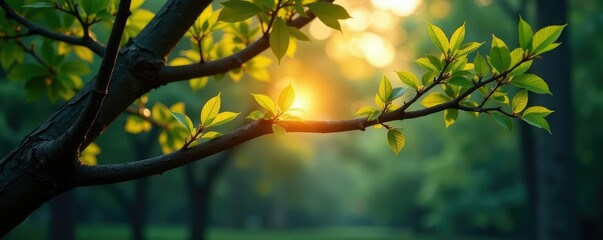 long and thin branches with light at the end isolated, glow, tree branch