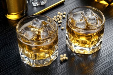 Enjoying Whiskey on the Rocks with Ice and Grains