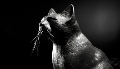 猫の彫刻