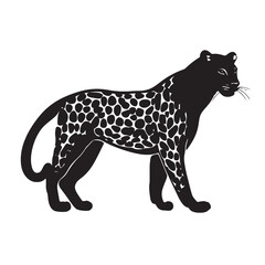 Fototapeta premium Leopard and Cheetah Vector Silhouettes Wild Animal Illustration
