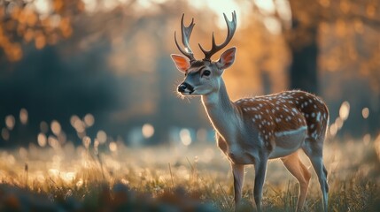 Majestic Axis Deer in Golden Hour