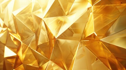 Golden fractal facets and crystal formations background wallpaper graphic