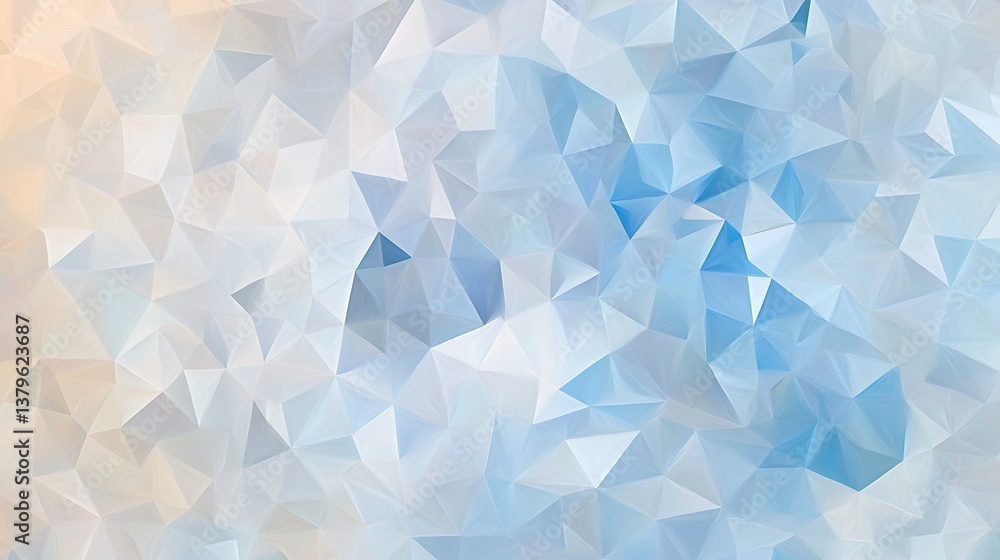 Poster abstract blue and white triangular pattern background