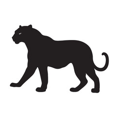 Obraz premium Black Panther Vector Silhouette Illustration of a Wild Cat