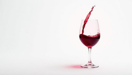 Rich red wine poured into glass, clean white backdrop, pinot, isolated, alcohol
