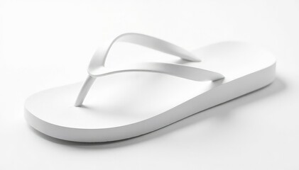 Single white flip-flop isolated on pure white background , background, bright, clean