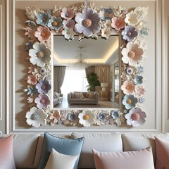 ceramic flowers could be painted in soft, pastel shades, with a glossy finish to create a luxurious and vibrant look in your living room