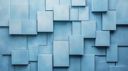 Abstract Blue Rectangular Geometric Wall Design