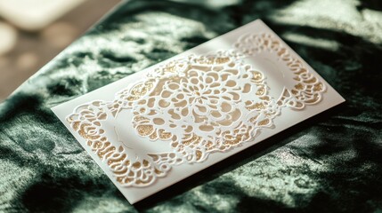 Elegant Laser-Cut Wedding Invitation Card