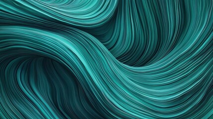Abstract Turquoise Wave Design with Flowing and Smooth Textures