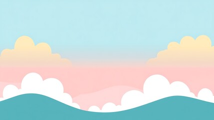 Obraz premium Pastel Sky Cloudscape Over Rolling Hills