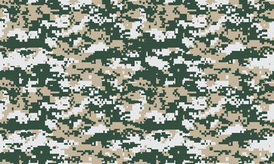 Seamless pattern abstract military or hunting camouflage background beige,dark green and white gray vector illustration repeat