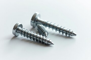 Close-up of orthopedic screws and plates on white background , bone plate, white background