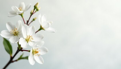 Delicate white blossoms against a pure white backdrop, photography, subtle