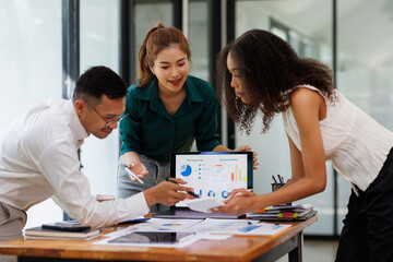 Efficient business Financial meeting with professionals discussing strategies and...