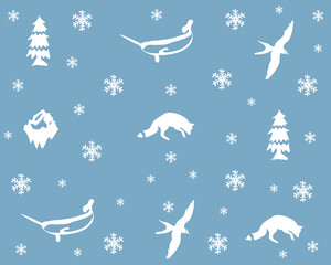 hand drawn artctic pattern vector illustration.snow polar seamless percet for textile ,wallpaper and print design