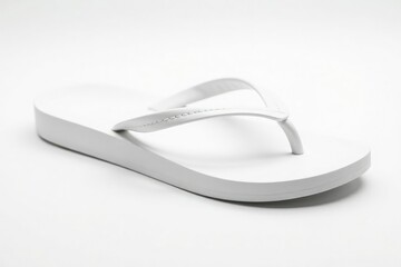 A single, white flip-flop isolated on pure white background , single, asset
