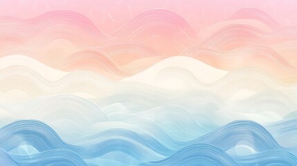 Pastel Waves Abstract Landscape Design